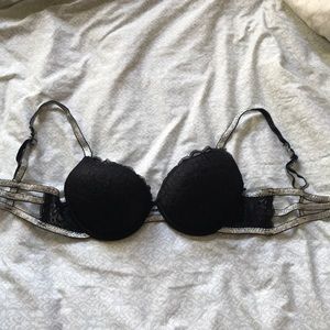 Black lace push up bra